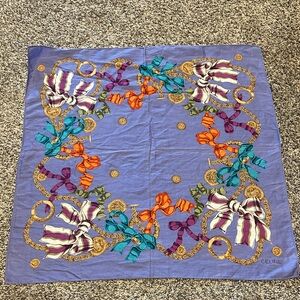 Celine Lavender Scarf with Vibrant Ribbon Motif